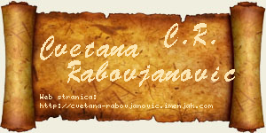 Cvetana Rabovjanović vizit kartica
